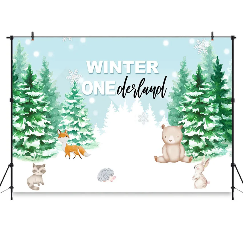 Зимний фон для фотосъемки животных Onederland, фон для первого дня рождения мальчиков One-derland, украшения для снежной вечеринки