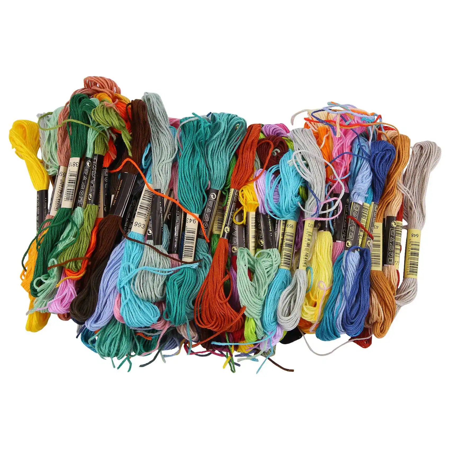 100 Мотков ниток для вышивания Разных цветов Хлопчатобумажная мулине для вышивания с 12 шт. Бобины для мулине для вязания Cross Stitch Pro