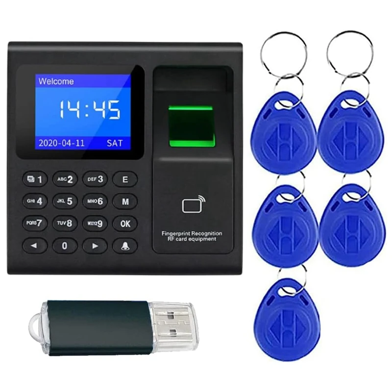 Счетчик времени, пароль по отпечатку пальца, часы для сотрудника с функцией сканирования пальцев, RFID и ввода PIN-кода В одном Простом использовании