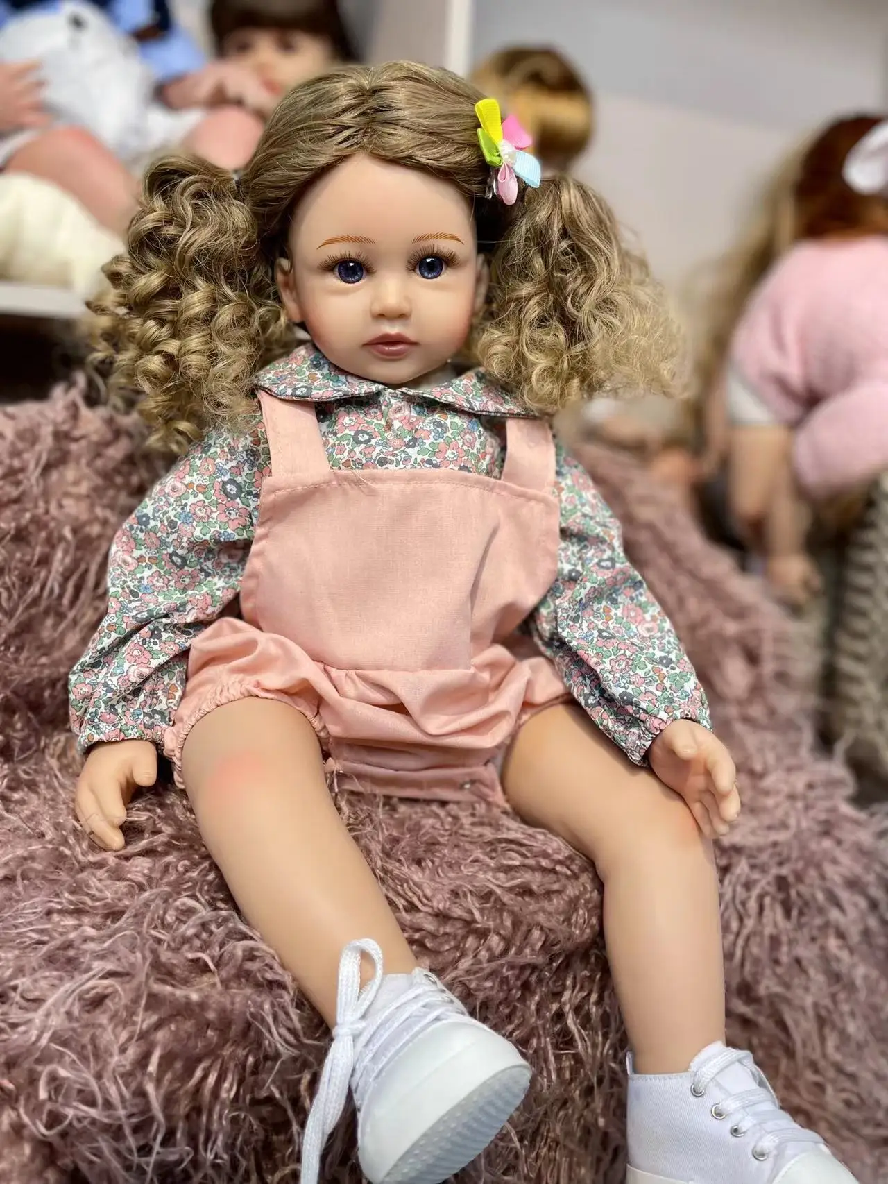 60 см силиконовая кукла-Реборн с вьющимися волосами принцесса Для малышей Куклы Живые Подарок на день рождения