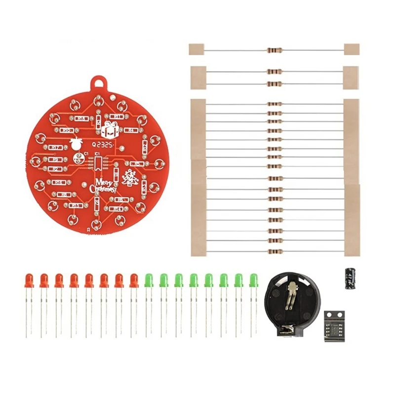 Красная доска Рождественская елка NE555 Мигающие огни Подвесная цепь Забавный набор для электронного производства своими руками Портативный модуль, комплект
