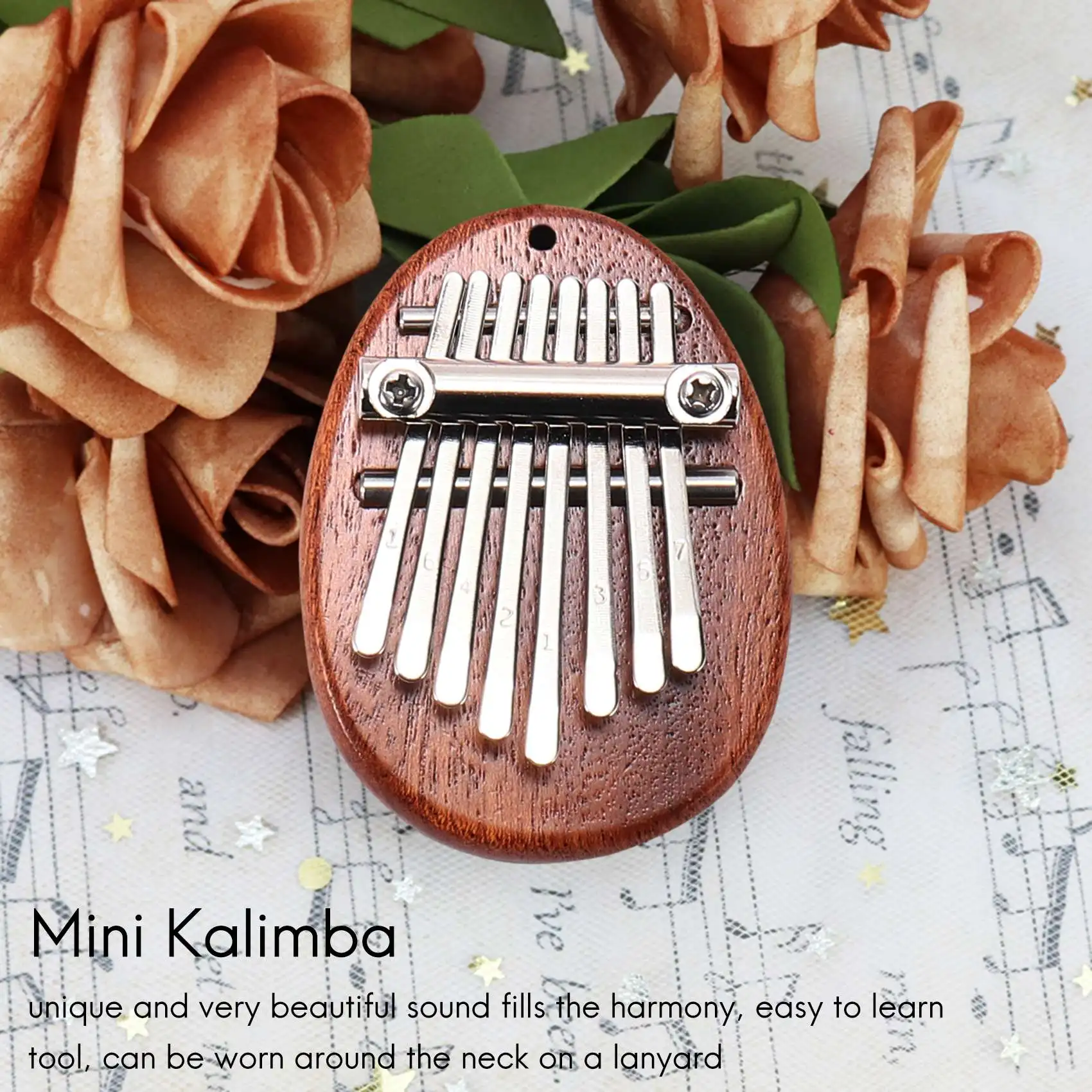Мини-калимба с 8 клавишами пианино для большого пальца, музыкальный инструмент с пальчиковой клавиатурой, отличный звук