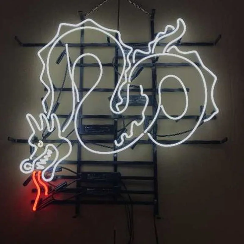 Неоновые световые вывески Дракон Огнедышащей китайской культуры Неоновые лампы вывеска ресторана ручной работы неоновые буквы Neons