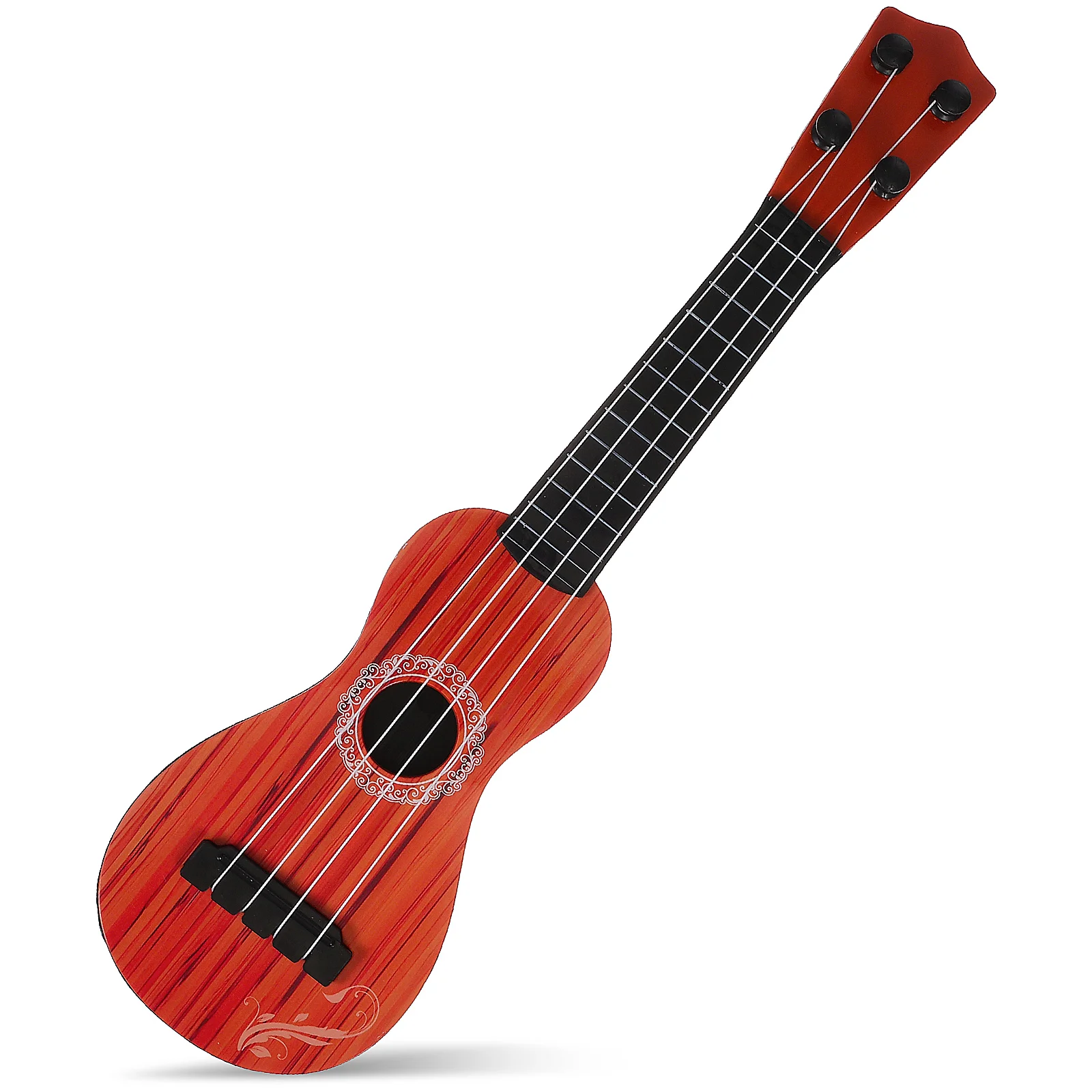 Гавайская гитара Музыкальный инструмент Гавайская гитара Акустическая Маленькая Гитара с древесным зерном Гавайская гитара с 4 струнами Для начинающих Подарок для детей 38 см 15 дюймов
