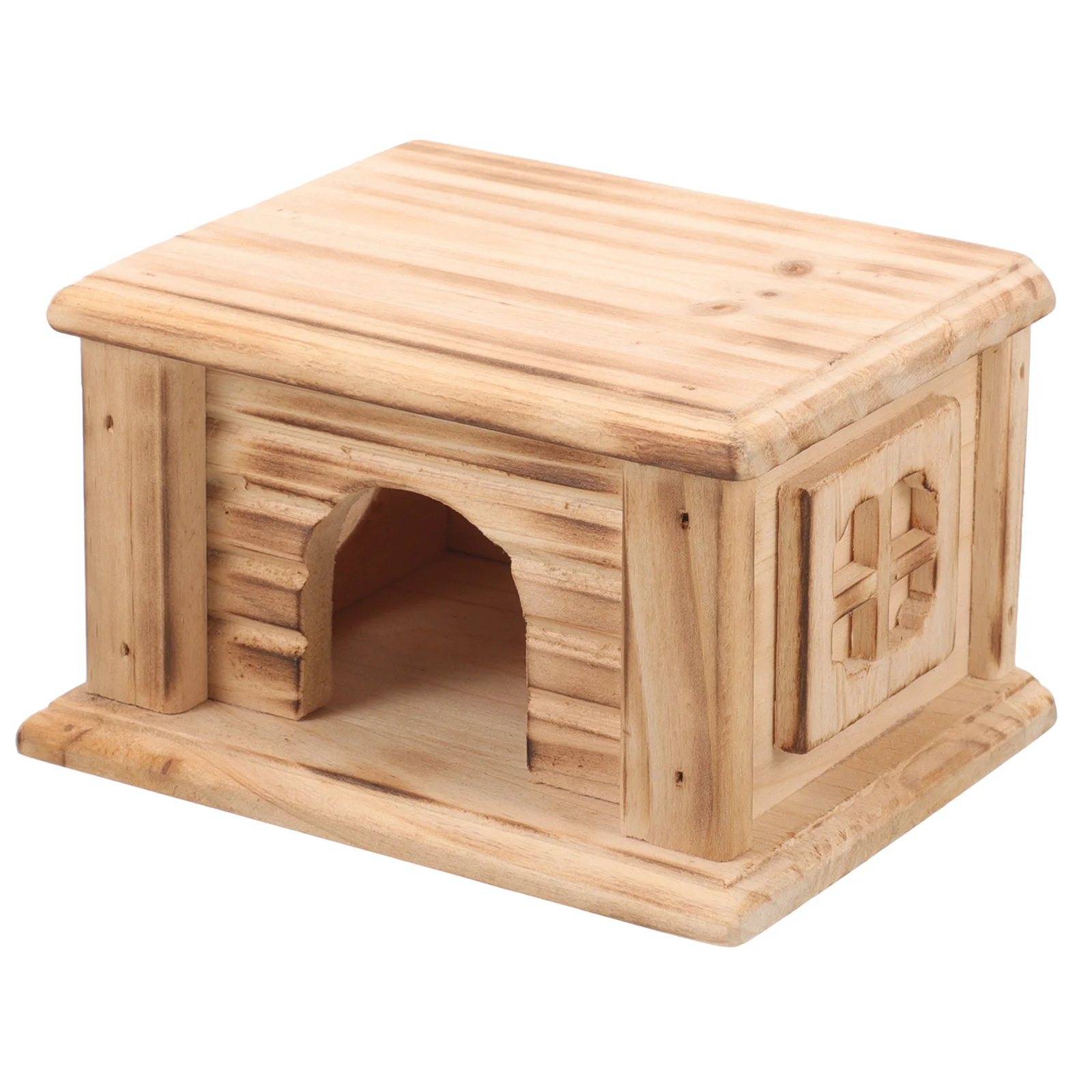 Деревянный домик-убежище для хомячков, Износостойкая деревянная хижина, Гнездо для мелких животных, Принадлежности для хомячков
