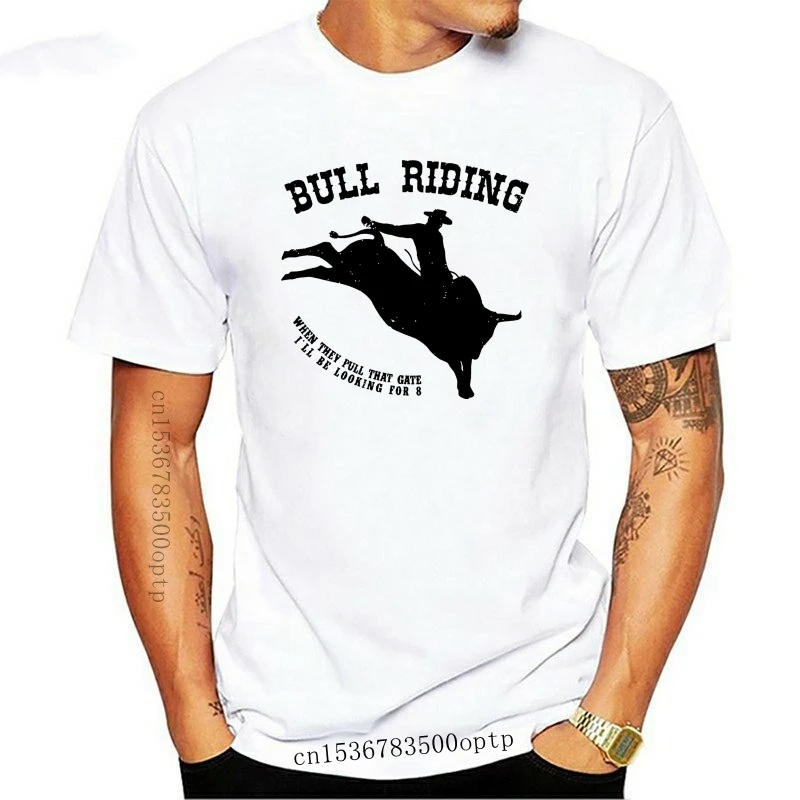 Новая футболка ДЛЯ ВЕРХОВОЙ ЕЗДЫ НА БЫКЕ Rodeo Reiter Farmer Zuchter Bulle Bullen Cowboy Ranch Reiten Футболка Homme Футболка Мужская Забавная