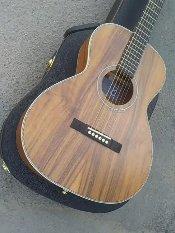 бесплатная доставка OOO parlor body guitar профессиональная акустическая гитара из дерева koa черное дерево сатин OO акустические гитары