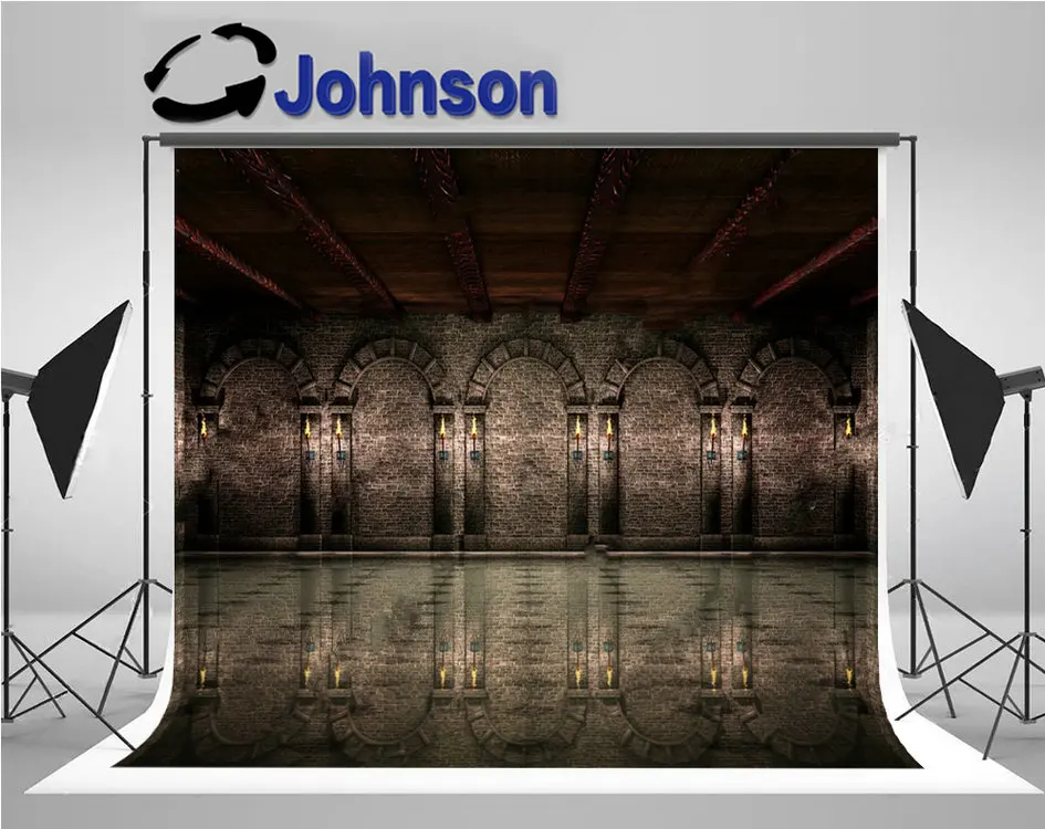 световые фоны для зала средневекового замка, высококачественная компьютерная печать на стене