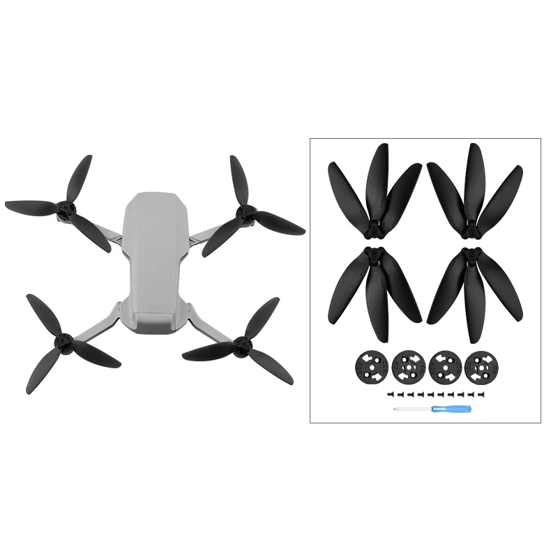 Трехлопастный пропеллер для DJI Mavic Mini/Mini 2, реквизит для дрона, замена лопастей, вентиляторы крыльев для DJI Mini 2, черный