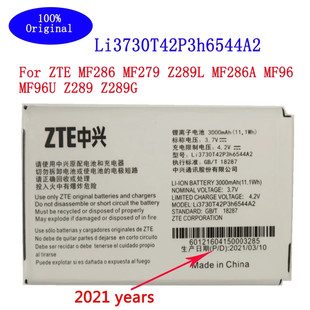 Оригинальный 3000 мАч Li3730T42P3h6544A2 Для ZTE MF286 MF279 Z289L MF286A MF96 MF96U Z289 Z289G 4G LTE WIFI Роутер Батарея