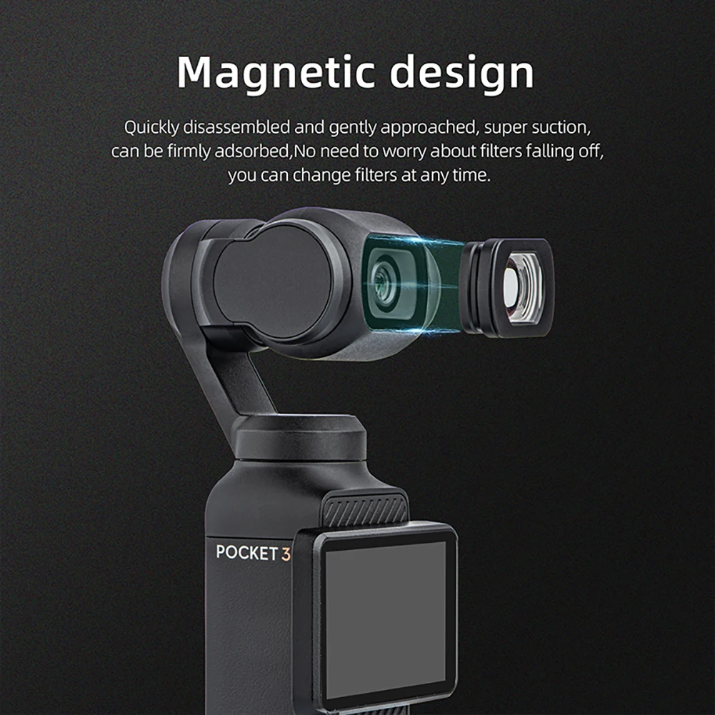 Магнитный Фильтр, Совместимый С камерой DJI Osmo Pocket 3, Фильтр для Объектива с более Широким углом обзора для Аксессуаров Osmo Pocket 3