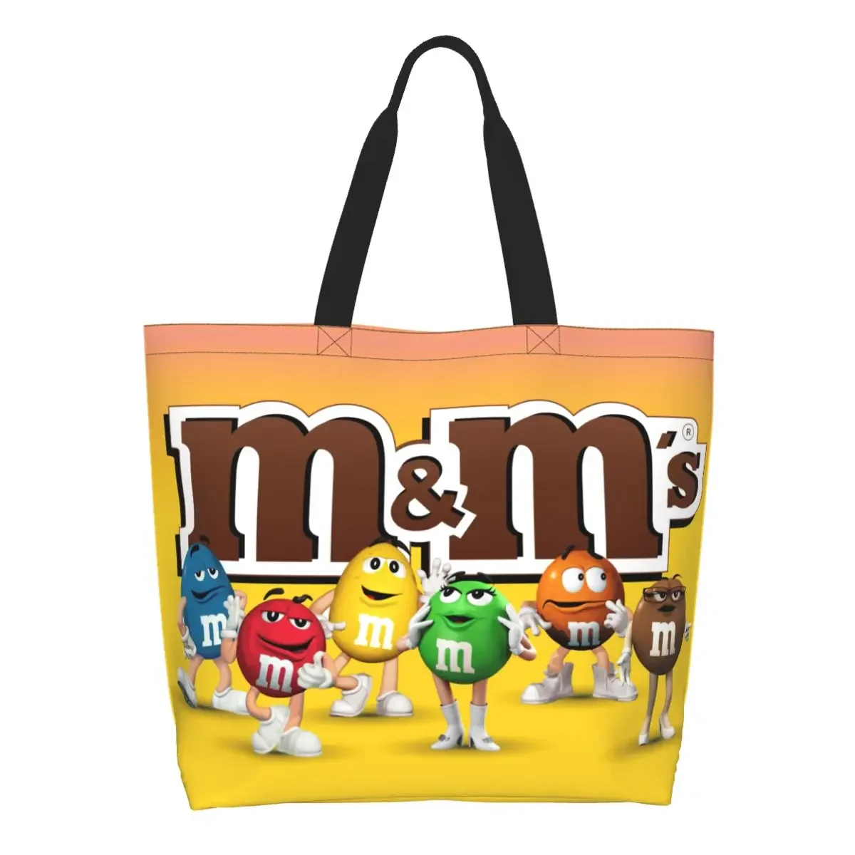 Милая шоколадная сумка M & M's, большая женская сумка через плечо для многоразовых покупок, школьная сумка для путешествий на открытом воздухе