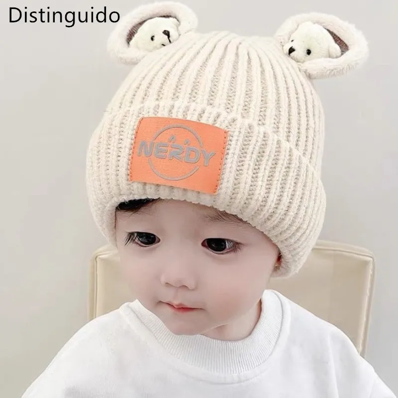 Детская шапка Осенне-зимняя корейская версия теплая вязаная шапка для родителей и детей для мальчиков и девочек, супер милая защита ушей, новая шерстяная шапка