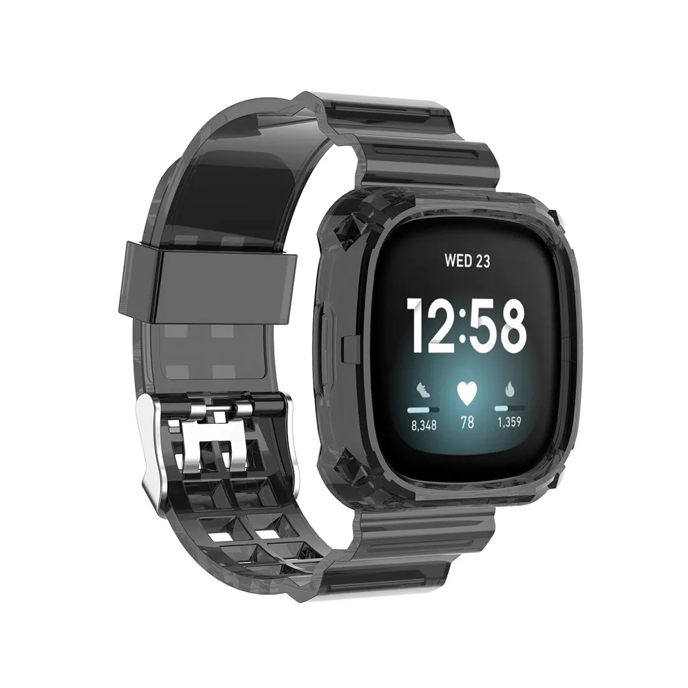 Прозрачный ремешок для часов Ремешок для браслета Fitbit versa3 Сменный ремешок для часов Fitbit sense Аксессуары для часов