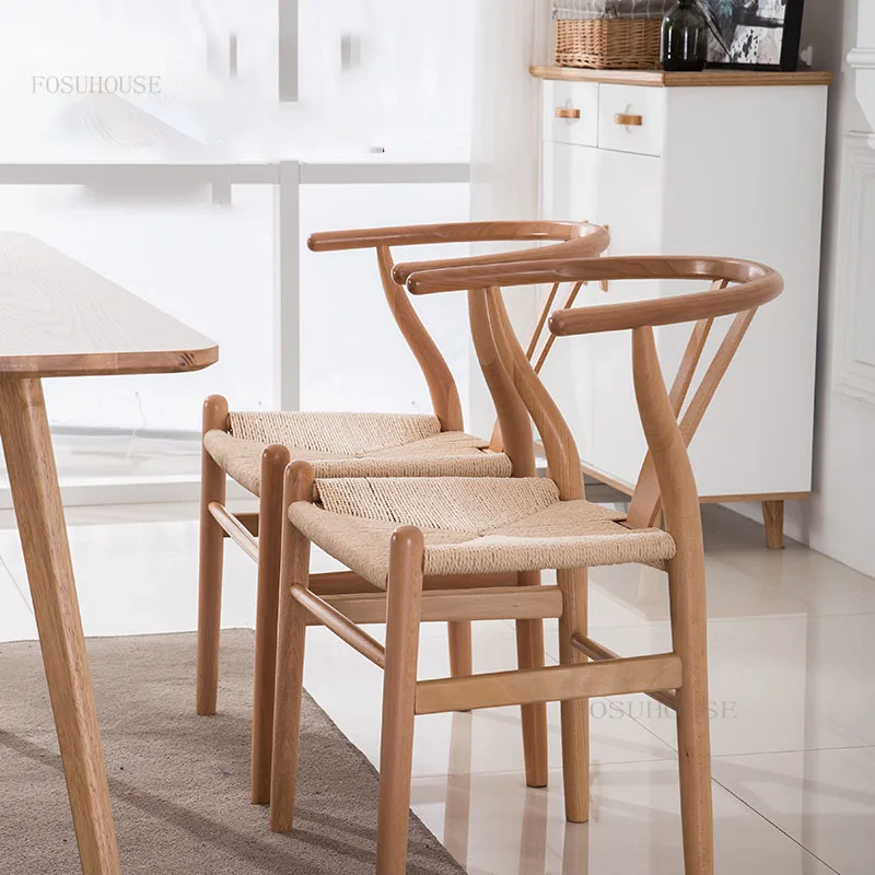 Обеденные стулья в скандинавском стиле со спинкой, минималистичная мебель для столовой, Современный ресторанный стул, домашний обеденный стул из дерева с мягкой подушкой