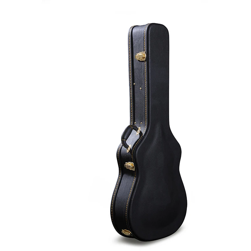 Изготовленная на заказ классическая акустическая гитара из кожи ПВХ, деревянные футляры для музыкальных инструментов
