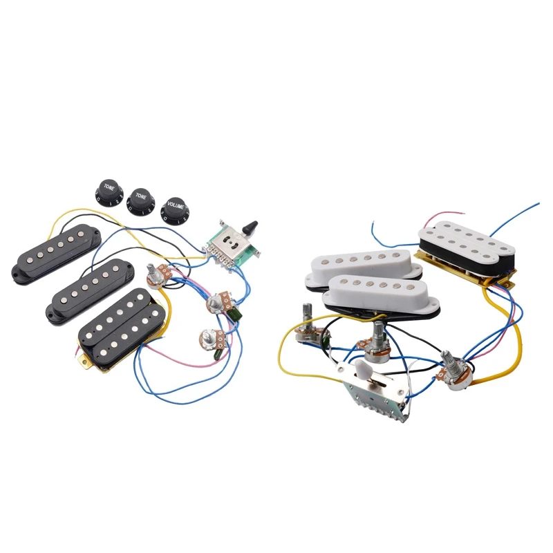 Жгут проводов звукоснимателя электрогитары ST, предварительно подключенный 5-позиционный переключатель управления 2T1V, звукосниматель SSH