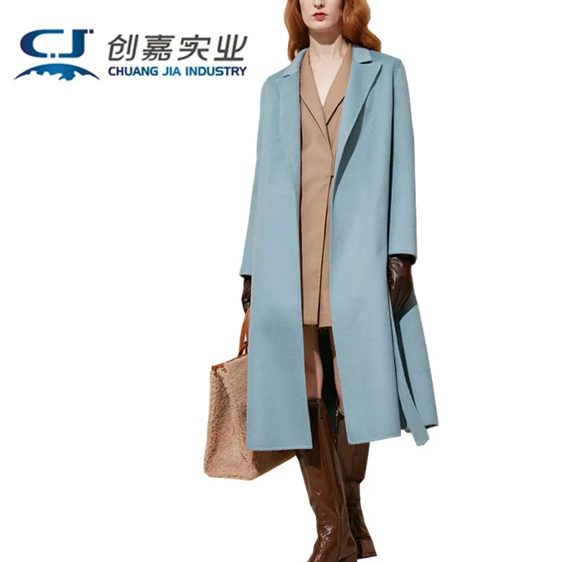 Осенне-зимнее женское пальто из шерсти мериноса, верблюжье французское простое длинное теплое шерстяное элегантное женское пальто в деловом стиле, повседневная Бесплатная доставка