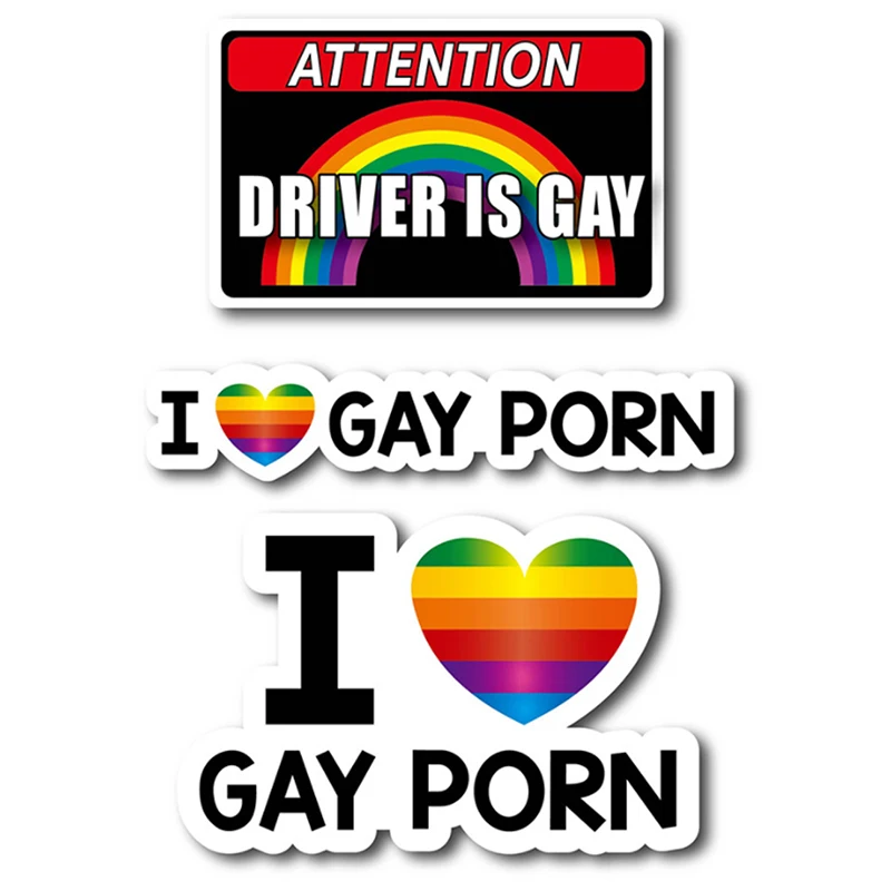 Я люблю гей порно Радужный розыгрыш, забавная шутка с кляпом, подарочная наклейка на окно, наклейка на бампер