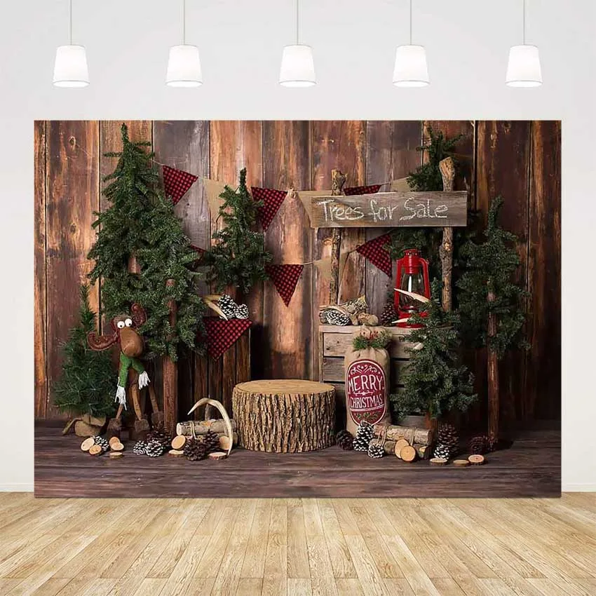 Рождественский ретро винтажный фон для фотосъемки на деревянной стене С Рождеством, фон для фотосессии с Сосновым флагом, фотосессия
