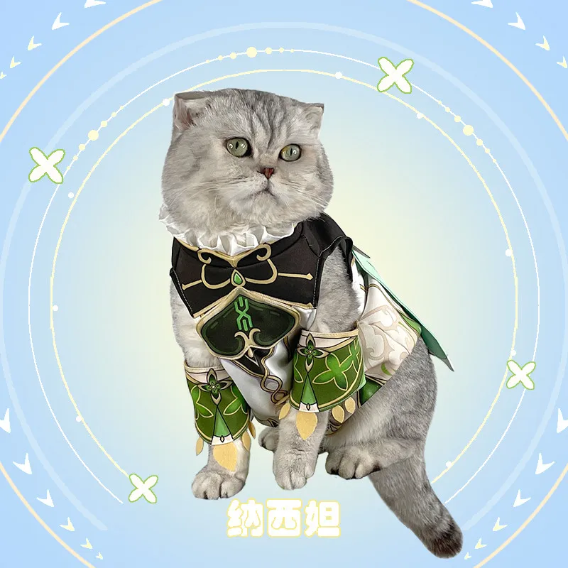 Аниме Genshin Impact Sumeru Nahida, одежда для милого маленького кота, пальто, Аксессуары для костюмов для косплея, Реквизит для фотосъемки, Товары для собак и домашних животных.