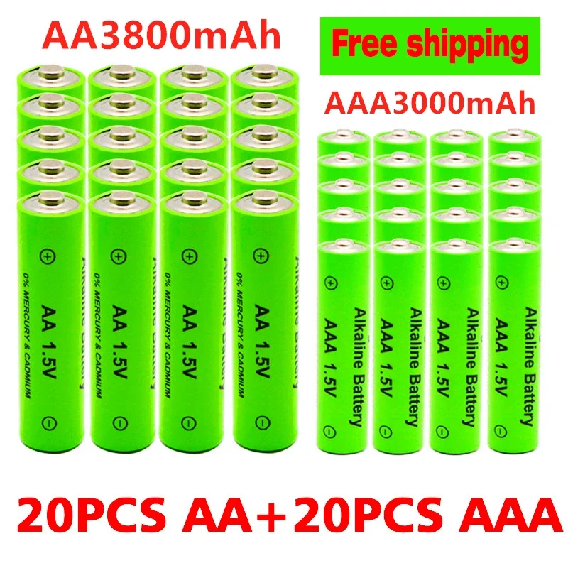 Перезаряжаемые щелочные батареи типа АА ААА 1,5 В 3800 мАч и 3000 мАч для электронных устройств torch, аккумулятор для MP3-плеера