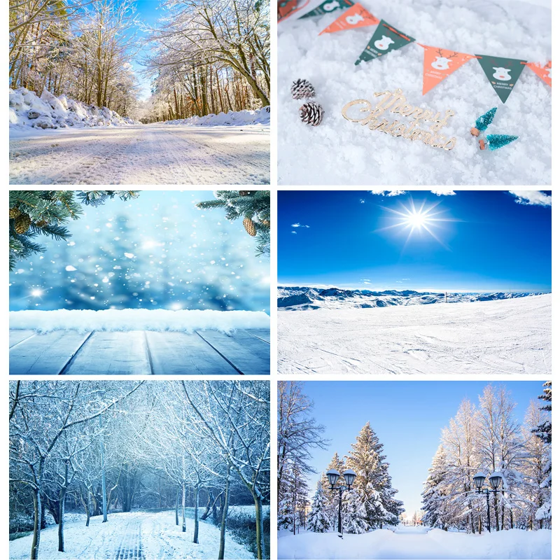 ZHISUXI Виниловые фоны для фотосъемки на заказ, реквизит, фон для фотосъемки со снежной сценой 2021112XJ-04