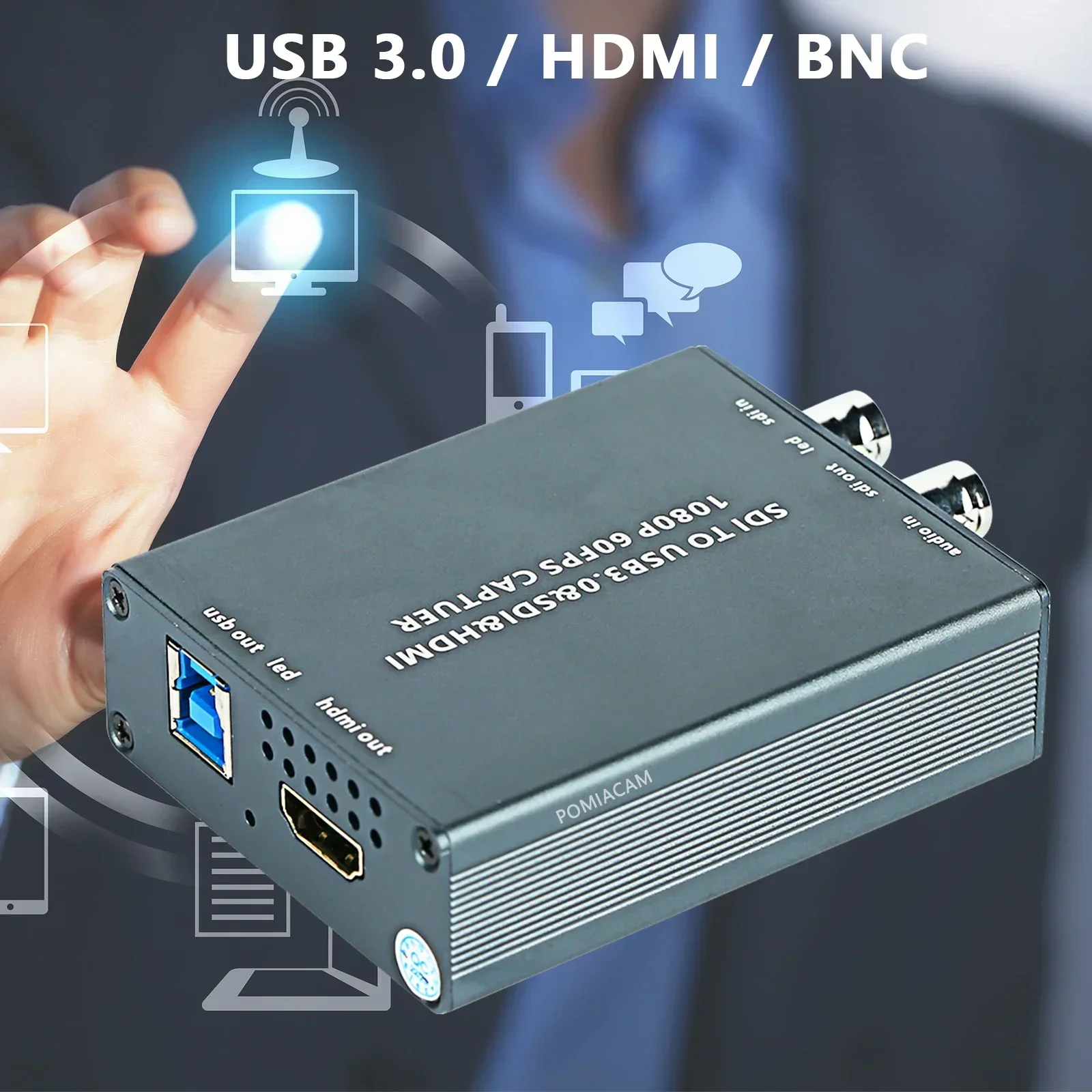 SDI-карта захвата USB HDMI Аудио-видео HDMI и SDI Loopout с выходом HD USB3.0 1080P, запись SDI-входа в режиме прямой трансляции