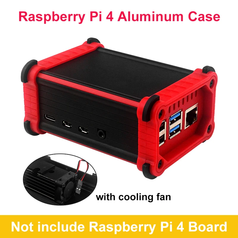 Алюминиевый корпус Raspberry Pi 4, металлический корпус пассивного охлаждения с вентилятором, радиатор, защитный кожух, коробка для Raspberry Pi 4B