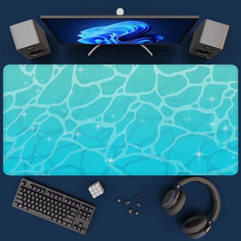 Коврик для мыши Gamer Keyboard Pad для компьютерной мыши Blue Water Ripple настольный коврик игровые аксессуары офисные коврики Xxl большой ковер Mause