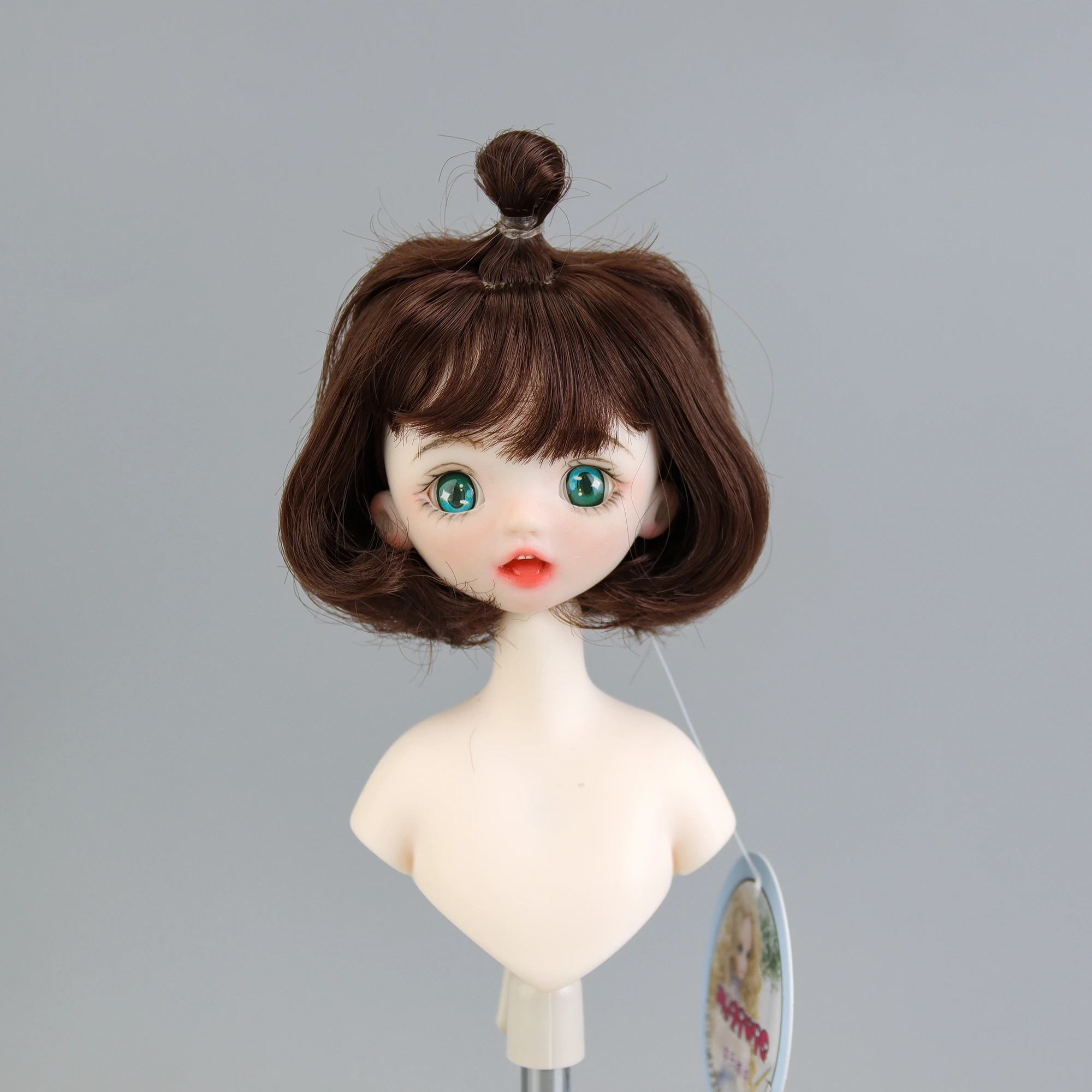 OB11 Кукольный Парик 1/8 BJD Длинные Вьющиеся Волосы С Челкой BOBO Head Высокотемпературные Аксессуары Для Кукол DIY BJD/SD Куклы Подарок Для Девочки