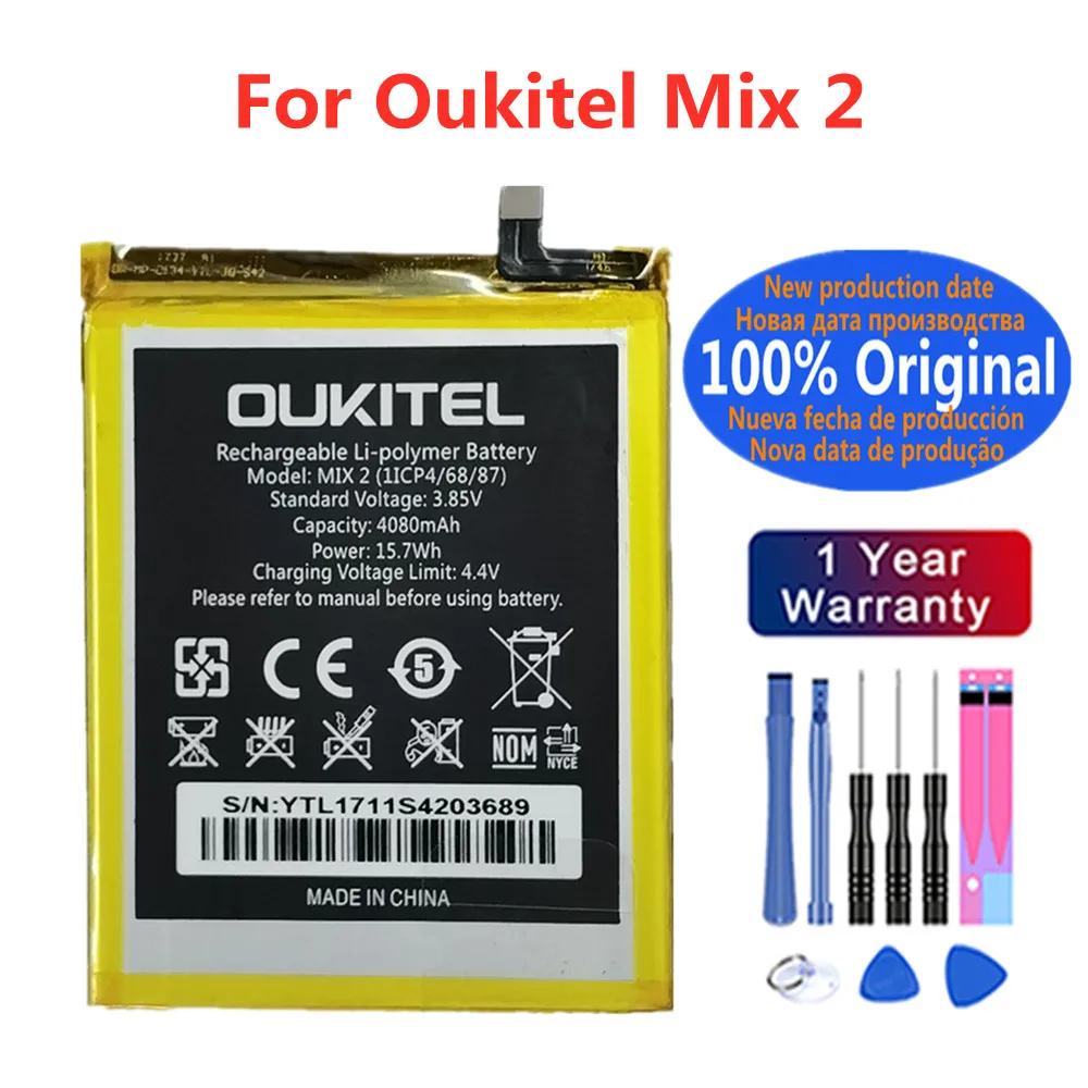 Новый 100% Оригинальный Аккумулятор Для Oukitel Mix 2 Mix2 4080mAh Высококачественная Замена Аккумулятора Телефона Batteria Быстрая Доставка + Инструменты
