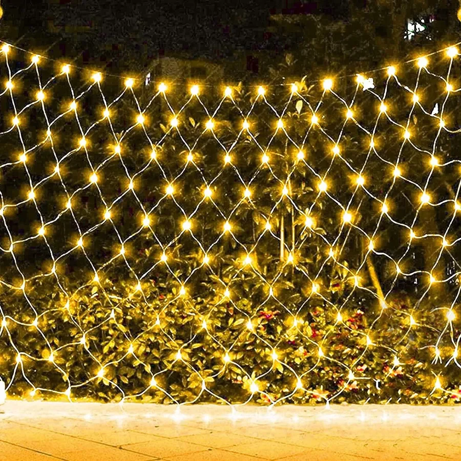 3X2 М 200 светодиодных розово-фиолетовых светодиодных сеток, уличная Рождественская сетка, сетчатый занавес, сказочный струнный светильник для вечеринки, праздничного декора.