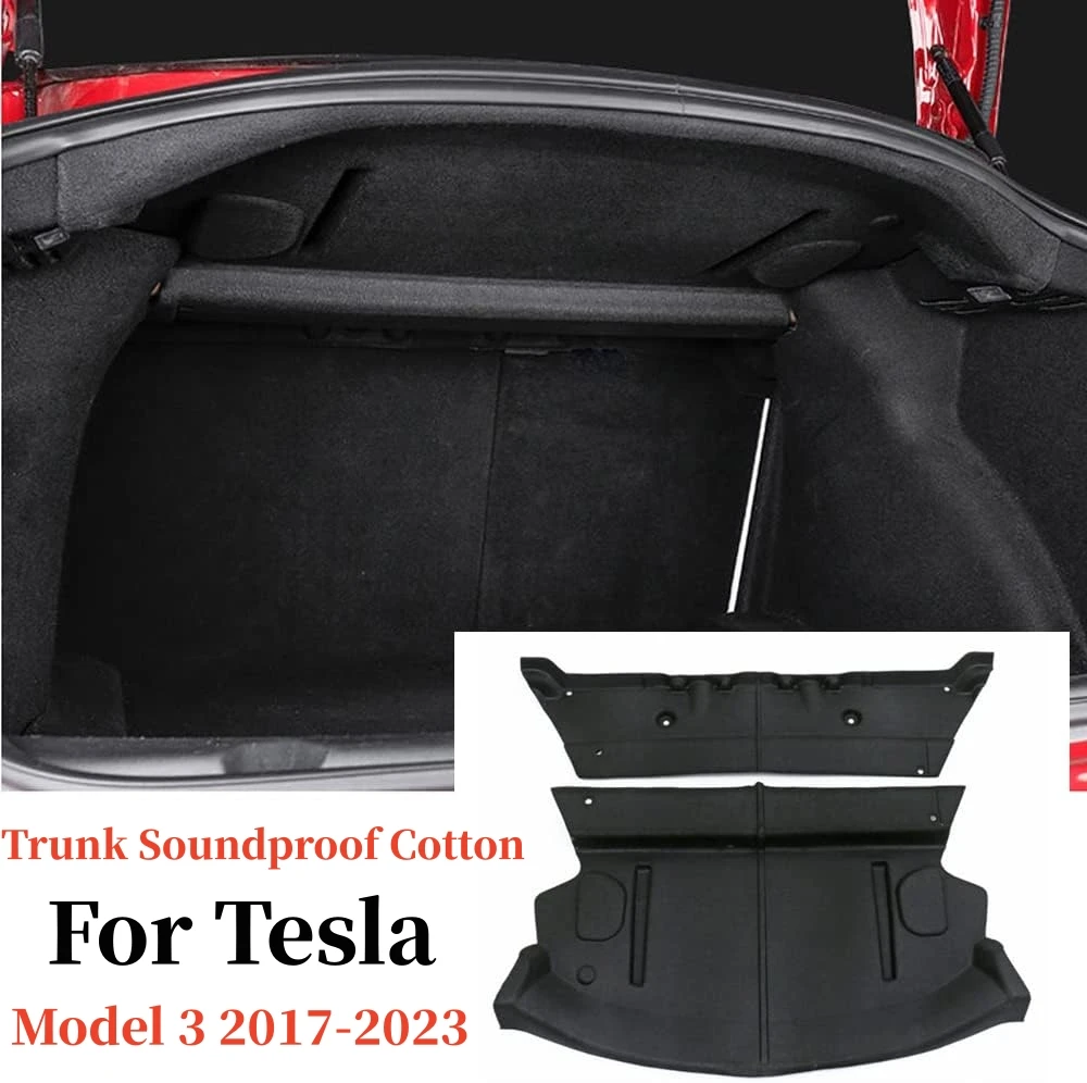 Звуконепроницаемый хлопковый коврик в багажник автомобиля, защитный коврик, совместимый с Tesla Model 3 2017-2019