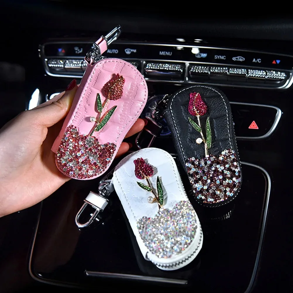 Чехол для ключей от машины, розовая сумка для хранения красивых женщин для Volkswagen Mercedes-Benz BMW Audi Buick Honda NissanToyota, приятный подарок для домашнего использования