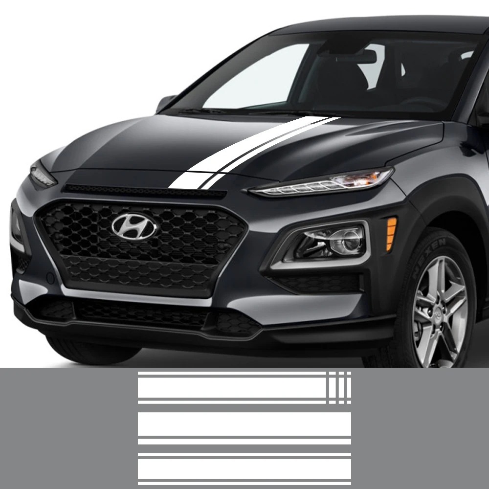 Для Hyundai Kona Hybrid N Line, наклейка на капот автомобиля, комплект электрических графических полос, Виниловая пленка, Деколь, Автоаксессуары
