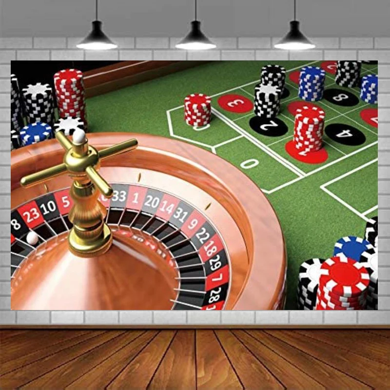 Фон для фотосъемки ставок в казино Азартная игра в рулетку Лотерея Фишки Удачи Фон для фотостудии путешествий в Лас-Вегасе