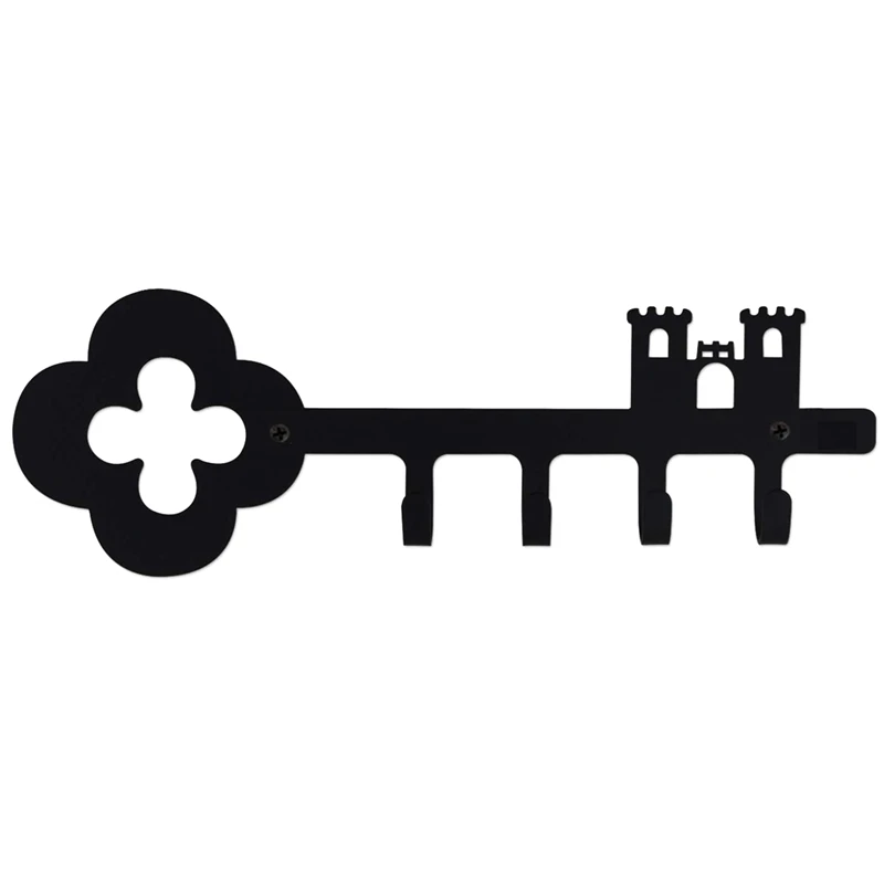 Декоративный настенный железный держатель для ключей, 4 крючка для ключей, органайзер для ключей от машины или дома, Подставка для ключей (красивый замок)