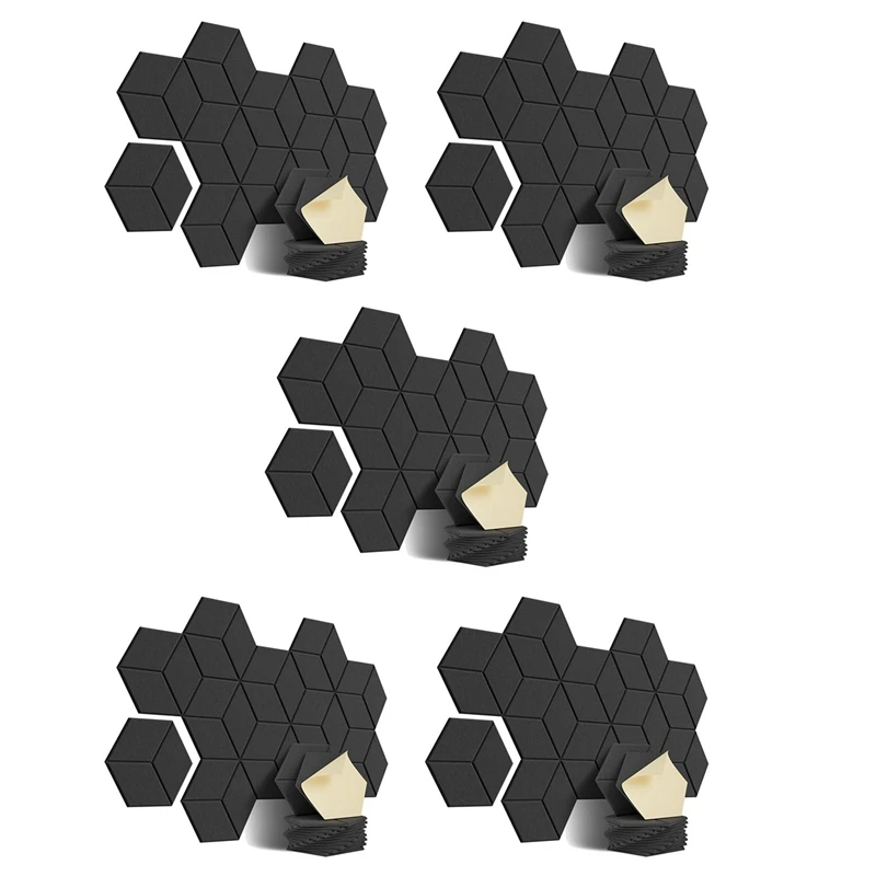 60 УПАКОВОК акустической пены, самоклеящиеся звукоизоляционные панели, для звукоизоляции и акустической обработки (черный)