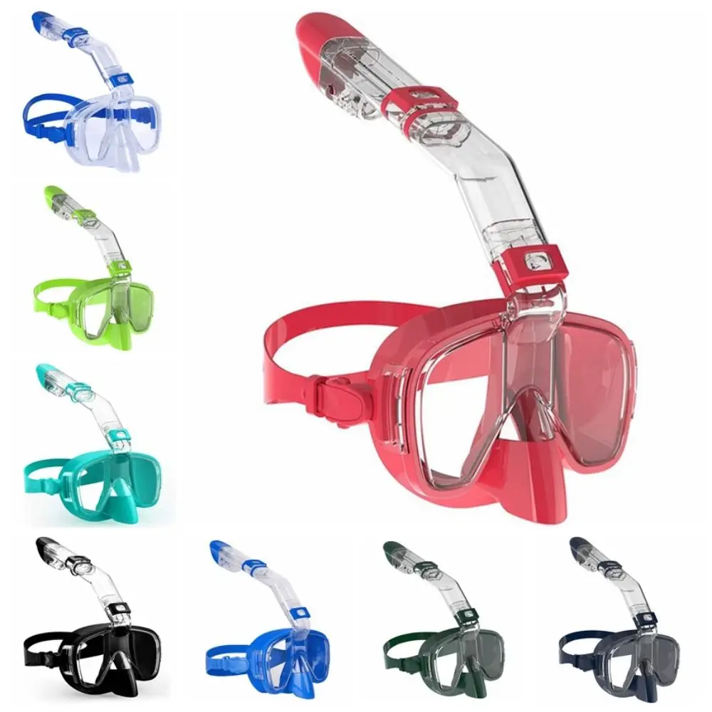 Встроенные маски для дайвинга с дыхательной трубкой, Водонепроницаемая маска для подводного плавания из жидкого силикона, устойчивость к сжатию, Светопроницаемость