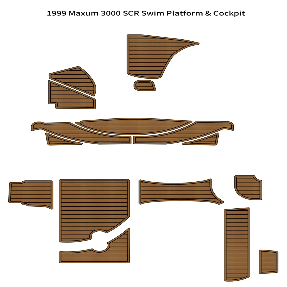Настраиваемый коврик из тикового дерева EVA для плавательной платформы Maxum 3000 SCR 1999 года выпуска - самоклеящийся