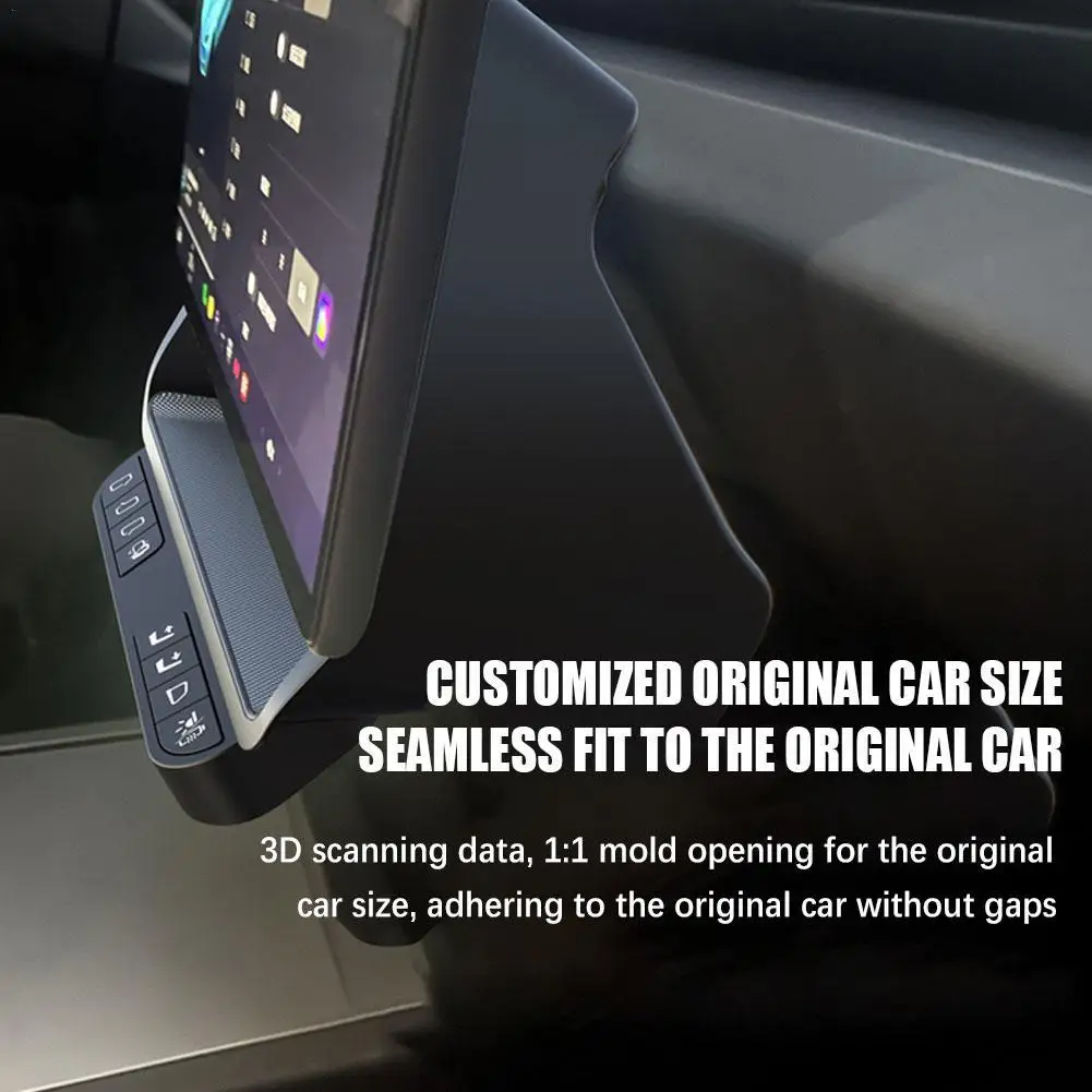 Коробка Для Хранения Центрального Экрана Беспроводной Смарт-Кнопки для Tesla Model Y/3 Model 3 Highland 2024 Центральная Полка Дисплея С Смарт-Кнопкой