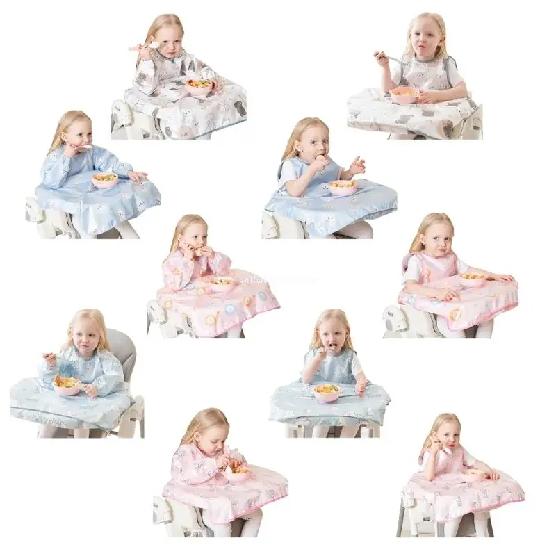 Детский нагрудник с длинными рукавами, обеденный стул для малышей, Нагрудник для самостоятельного кормления, стульчик для кормления, челнок