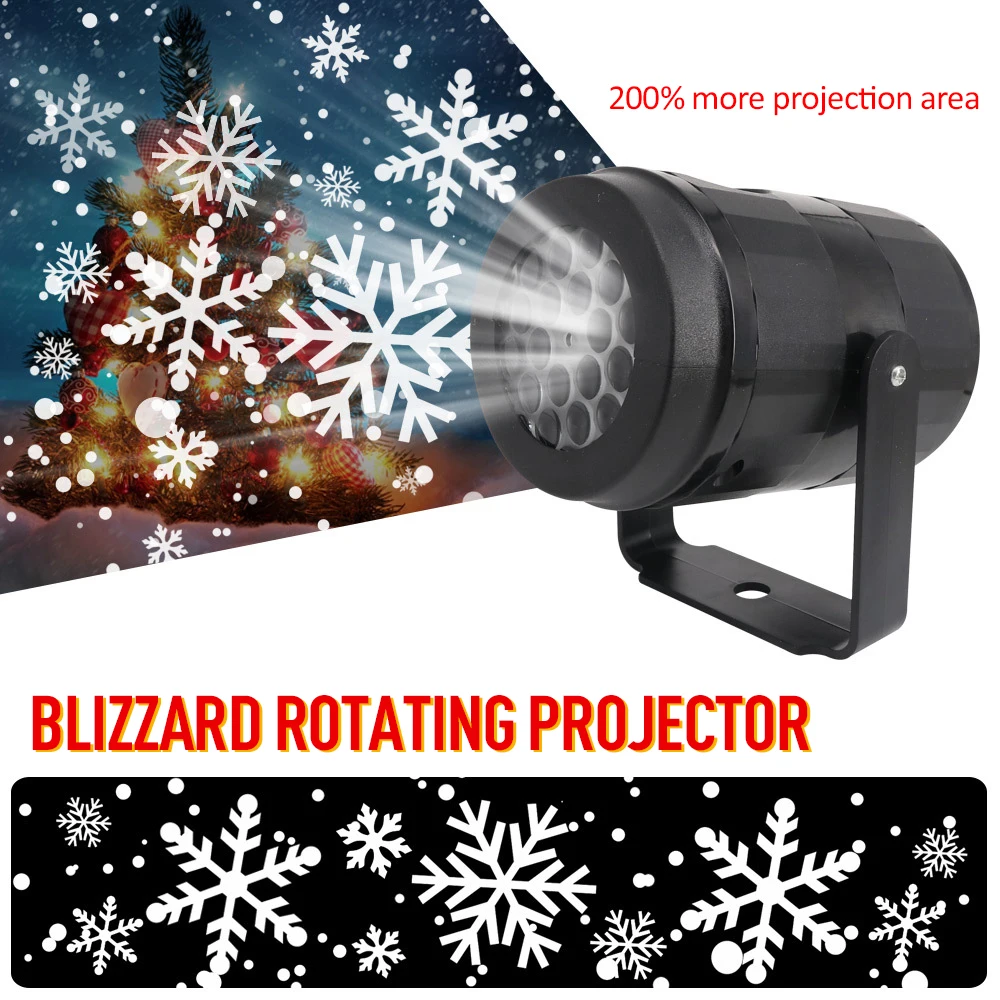 Проектор-ночник, проектор-снежинка, наружная проекционная лампа, вращающаяся на 360 °, украшение для дома, Рождественских фестивалей, вечеринок.