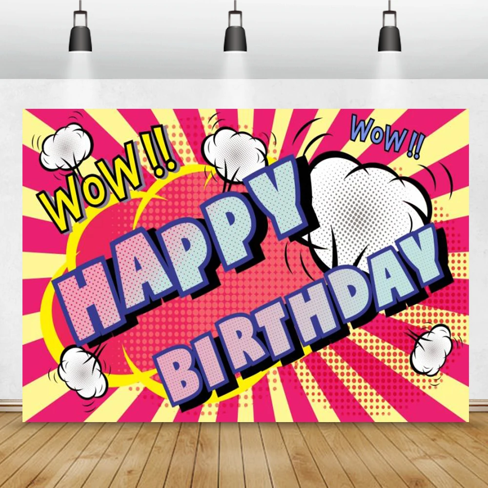 Laeacco С Днем Рождения, Фотография на фоне Супергероя, Плакат для детского Дня рождения, Баннер, Индивидуальный Фотографический фон