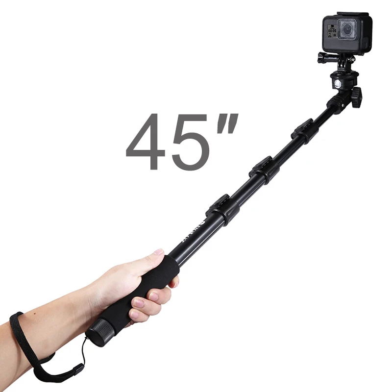 45-дюймовый Алюминиевый Монопод Extend Pole Selfie Stick для GoPro Hero 12 11 10 9 8 7 6 5 Sjcam Xiaomi Eken DJI Action Cam Аксессуар