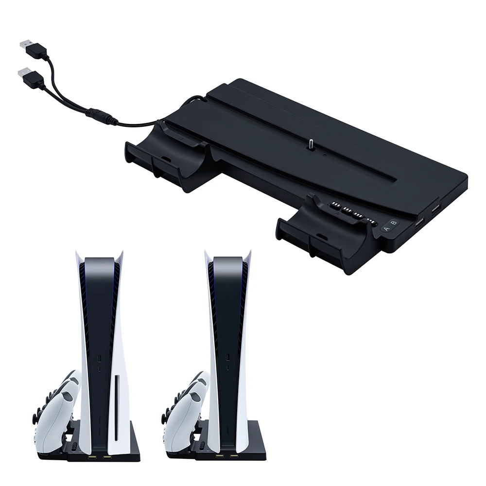 Вертикальная подставка для зарядного устройства для игровой консоли PlayStation 5 DE /UHD, док-станции для зарядки двух контроллеров для игровых аксессуаров Sony