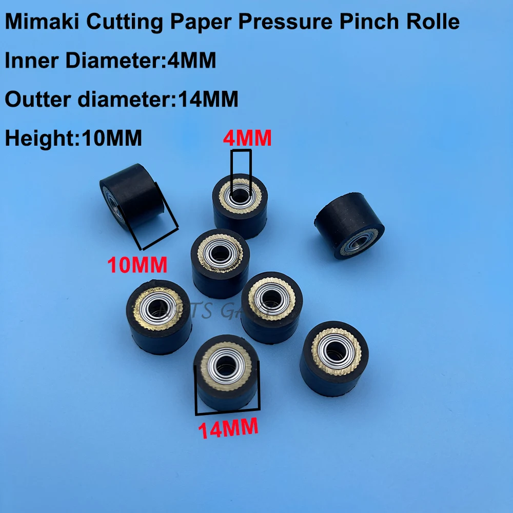 4ШТ Виниловый Резак Mimaki Прижимное Роликовое Колесо 4x10x14 мм для Mimaki CG-60 CG-130 CJV30 CJV150 Резиновый Прижимной Ролик для бумаги