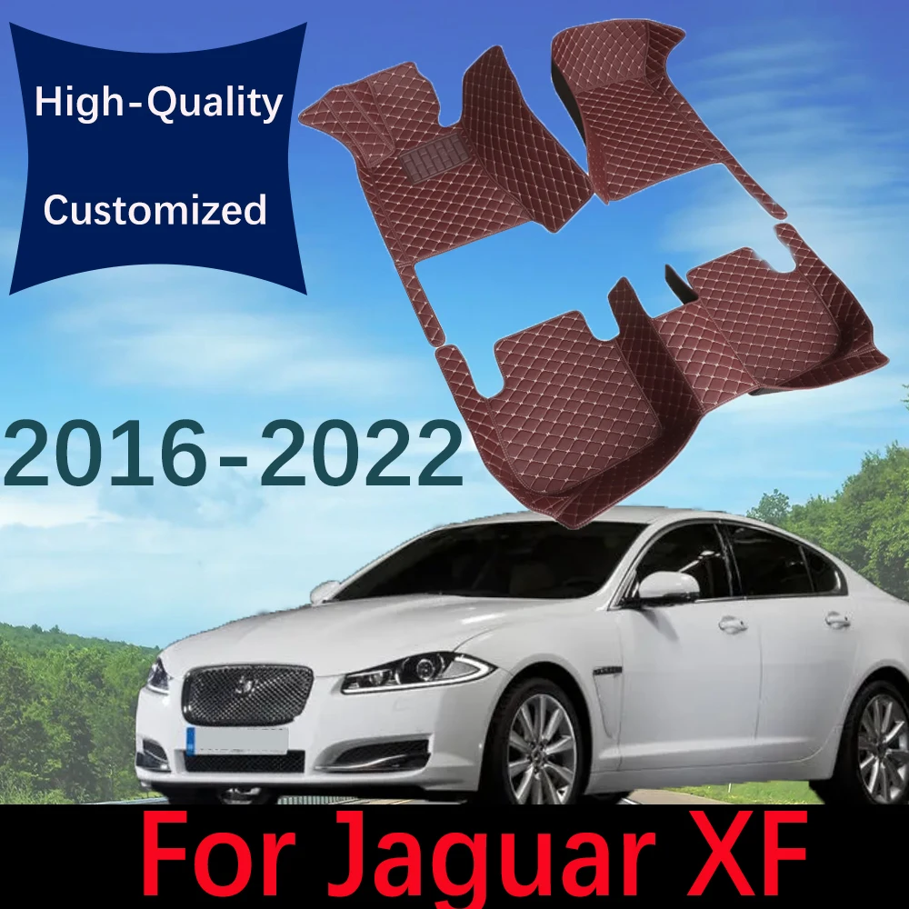 Изготовленные на заказ кожаные автомобильные коврики для Jaguar XF X260 2016 ~ 2022, модные автомобильные ковры, накладки для ног, аксессуары для интерьера
