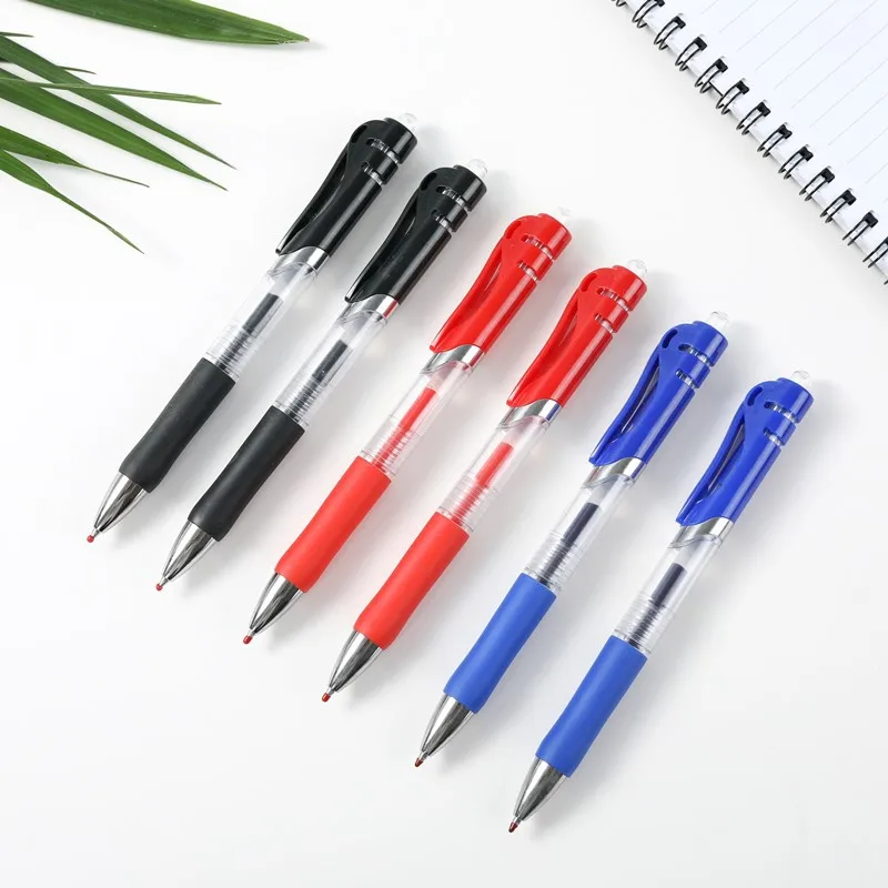 Набор гелевых ручек, Нейтральная ручка, плавное письмо, быстрая сушка, 0,5 мм, Черный, синий, красный, Сменные школьные канцелярские принадлежности